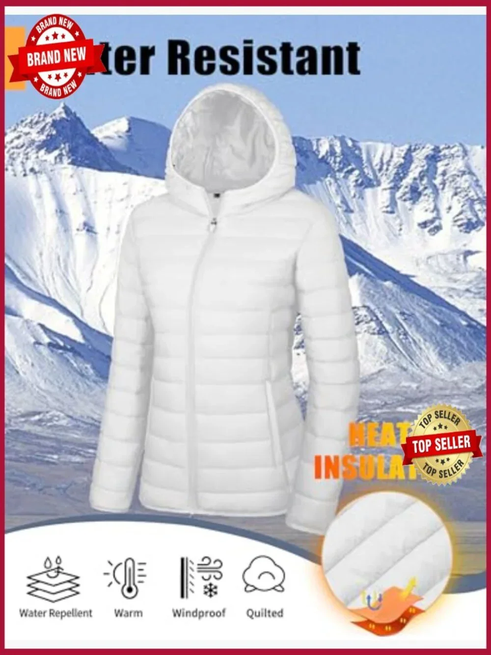 Lightweight Quilted Puffer Jacket Hooded Zip-up Winter Coat with Pockets_4